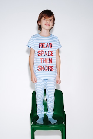 Penti Açık Mavi Erkek Çocuk Çizgili Space Pamuklu 2'li  Pijama Takımı
