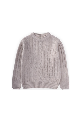 Cigit Saç Örgülü Kazak 1-8 Yaş Taş Taş