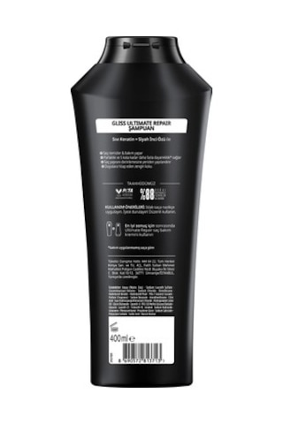 Gliss Ultimate Repair Keratin İçeren Derinlemesine Güçlendirici Şampuan 400 Ml Yıpranmış Kuru Normal