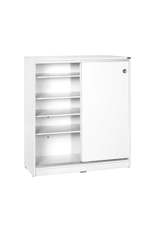 Diamond 5 Raflı Sürgülü Dolap - Beyaz