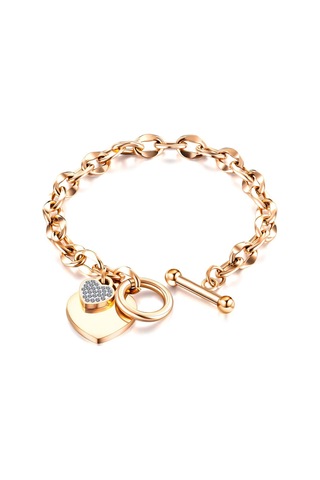 Gül Altın Opk Moda Aşk Paslanmaz Çelik Bileklik Kız Çok Renkli