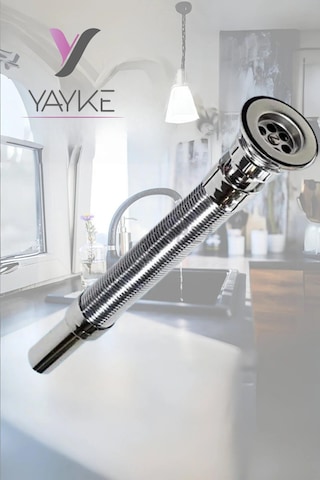 Yayke Körüklü Lavabo Sifonu Lavabo Gider Borusu Krom