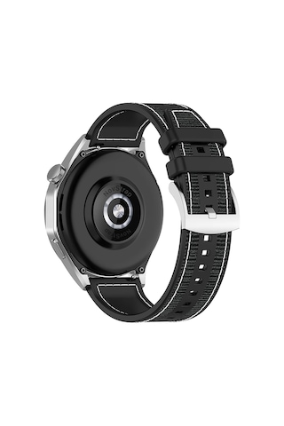 Novstrap Samsung Galaxy Uyumlu Watch 3 45mm/gear S3/r800 Kordon 22mm Lansman Silikon Kumaş Kayış