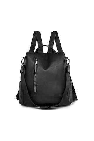 Urbannest Kadın Pu Büyük Kapasiteli Günlük Seyahat Sırt Çantası Siyah, Kadın Moda Pu Günlük Seyahat Sırt Çantası Siyah Siyah