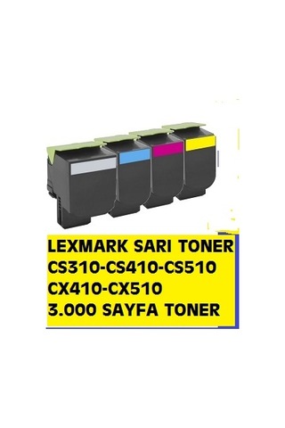 Güvenlimarket Lexmark Cs310 Cs410 Cs510 Cx410 Cx510 70C8Hy0 70C80Y0 Sarı Toner
