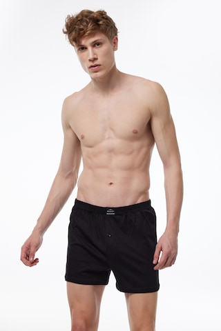 Malabadi Erkek Siyah 3 Lü Paket Geniş Kalıp Büyük Beden Boxer %100 Pamuk Battal Boy 3m024 Siyah