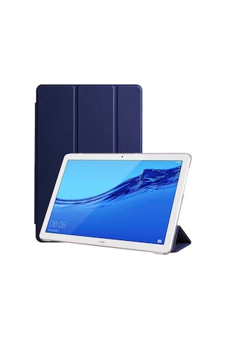 Huawei Uyumlu T5 10 Inc Zore Smart Kapak Standlı 1-1 Kılıf-Lacivert