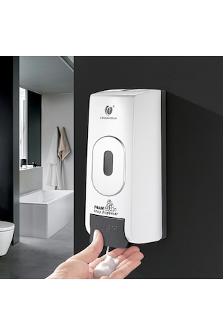 Reedark "500ml Duvar Tipi Köpük Sabun Dispanseri - Hijyenik, Sızdırmaz, Şeffaf Gövde İle Otel Ve Hastaneler İçin" Beyaz