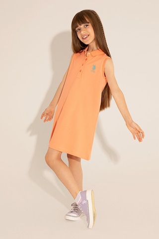 U.S. Polo Assn. Kız Çocuk Polo Yaka Kolsuz Örme Elbise 50289282-vr047 Çok Renkli