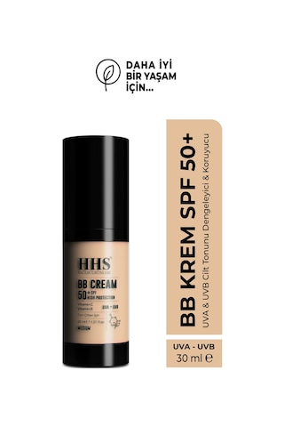 Hhs Doğal Leke Kapatıcı ve Renk Eşitleyici Güneş Filtreli BB Krem SPF50 30 ML