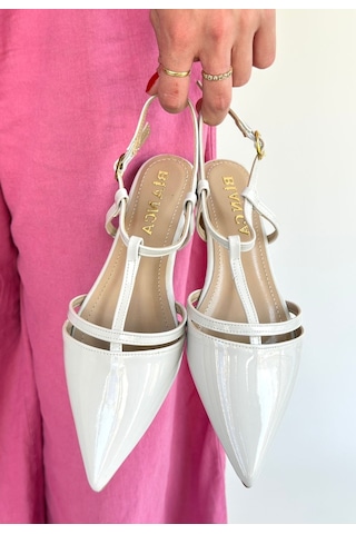 Roof Atelier Kadın Ten Rugan Sivri Burun Arkası Açık Babet Ayakkabı - Canca Çok Renkli