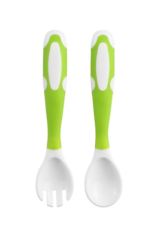 Moveevo Bebek Yeme Eğitimi Kaşığı Çatal Seti, Pp+tpe Malzeme, Saklama Kutusuyla, Yeşil Xls08 Çok Renkli