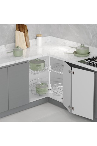 Starax Döner Sepet Takımı 3/4 74cm Krom Gümüş