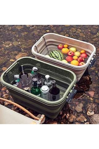 Katlanır Kamp Piknik Sepeti Yeşil