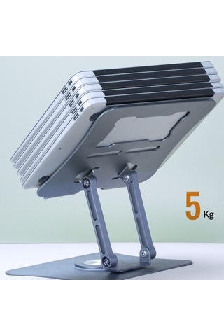 Ebitda Alüminyum Dizüstü Bilgisayar Braketi, Katlanabilir, 360 Derece Dönenebilen, Isı Dağılımlı, Gri