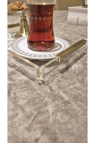 Agbtend Gold Lıne Tray -s- Dekorasyon Ve Sunum Tepsisi Şeffaf