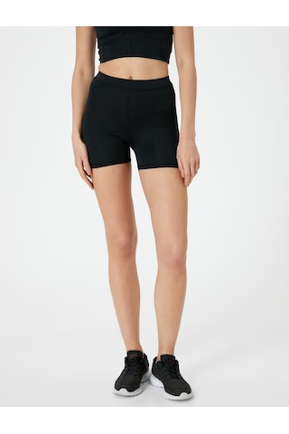 Koton Spor Kısa Tayt Standart Bel Slim Fit Siyah 4sak40256nk