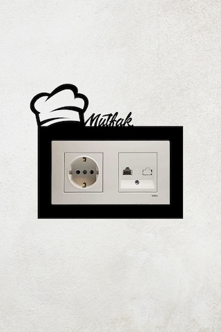 Mutfak Tasarım 2li Priz Çerçevesi İç Ölçü 15,5x8,4 Cm Mutfak Desen Duvar Süsü - Mutfak Dekorasyon