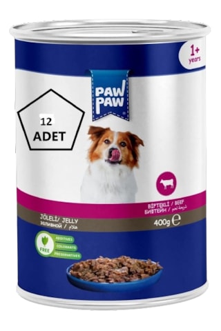 Paw Paw Joleli Biftek Etli Yetişkin Köpek Konservesi 12 x 400 G
