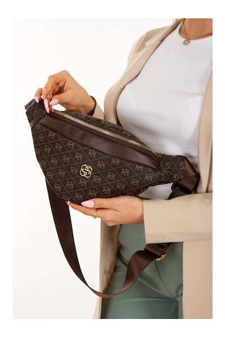 Newish Polo Kadın Desenli Çapraz Omuz Askılı Bel Omuz Çanta Kkhve