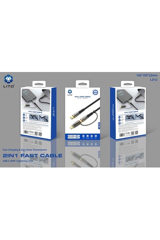 Lito-type C-type C+lightning 2in1 Hızlı Kablo-ld12