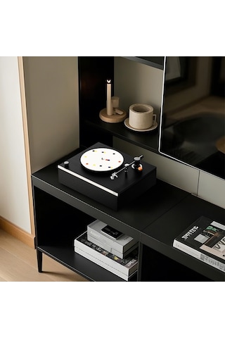 Hym s Lumi-s Siyah Dahili Bluetooth Hoparlörlü Retro Pikap Plakçalar