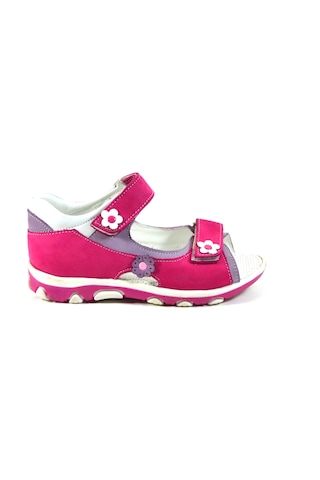 Bayrak Ty.11 Hakiki Deri Pembe Mor Ortopedik Kız Çocuk Sandalet Mor - Pembe