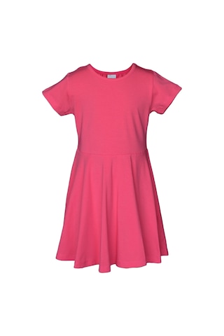 Lovetti Nar Çiçeği Kız Çocuk Düz Basic Kısa Kol Elbise 9560N003 Narçiçeği