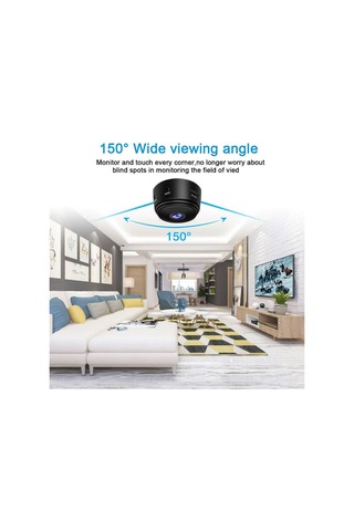 Mini Kamera Ev Gözetim Kamerası Görüntülü Arama Kızılötesi Gece Görüşü Hareket Algılama Ev Araba İç Mekan Dış Mekan Güvenlik Siyah