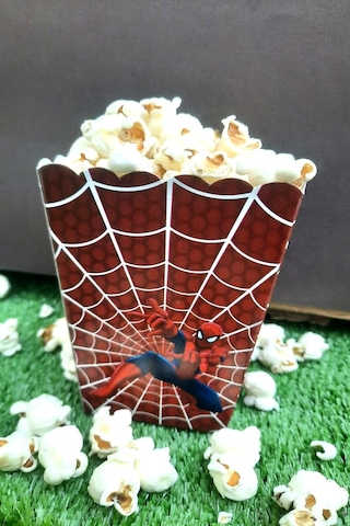 8'li Örümcek Adam Mısır Kutusu - Popcorn Kutusu - Doğum Günü İkram Hediye - Orta Boy Standart