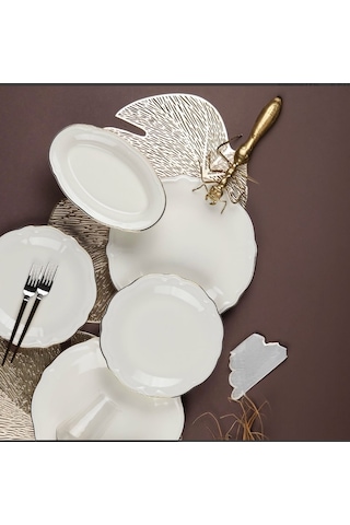 Porser Fulya 18 Parça Yemek Takımı Altın Yaldız