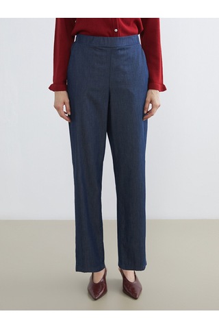 Lcw Grace İndigo Beli Lastikli Straight Fit Kadın Jean Pantolon