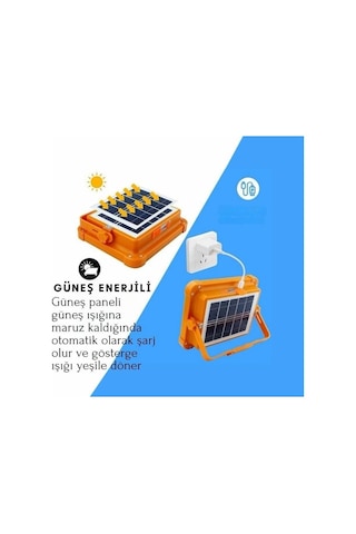 200w 4 Kademeli Solar Enerjili Taşınabilir Projektör Kamp Lambası Ip66