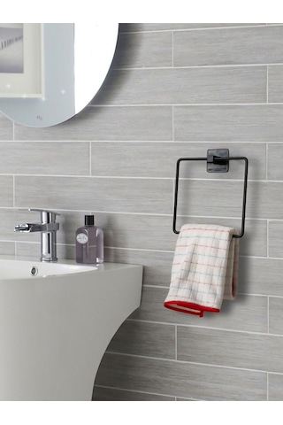 Yapışkanlı Kolay Monte Kare Havluluk Banyo Havluluğu Kare Pratik Askılık Renkli