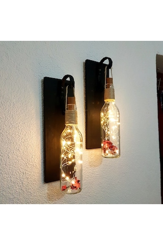 Led Işıklı, Mat Siyah Renkli Duvar Aplik, 2’Li Set