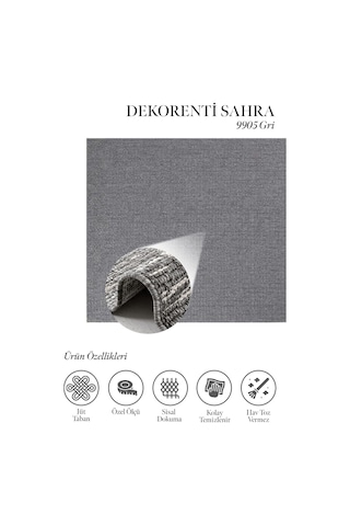 Dekorenti Sahra 9905 Gri Halı Modern Desenli Sisal Halı