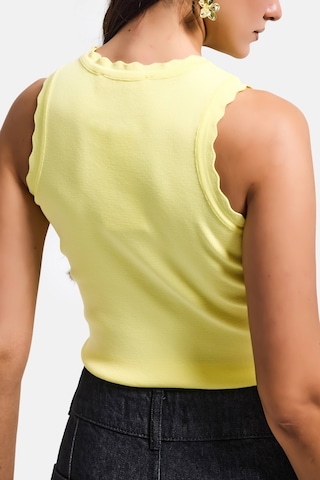 Kadın Sarı S6-108 Crop İnce Yazlık Triko Body