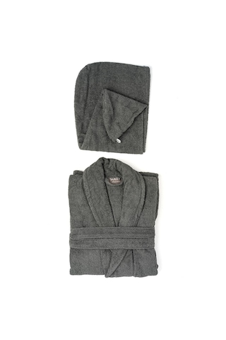 Soley Mayda Ekstra Yumuşak %100 Pamuklu Saç Bonesi & Kadın Bornoz Seti HV.MINERVA.02