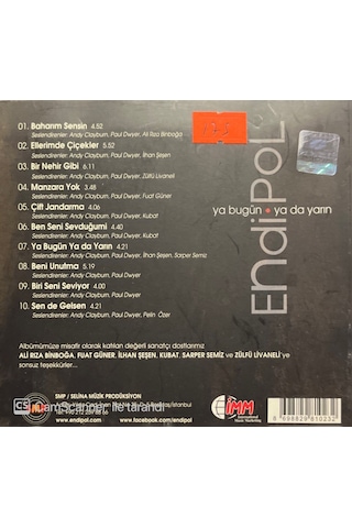 Plak Değildir Cd Dir Cd Endi Pol Ya Bugün Ya Da Yarın Cd