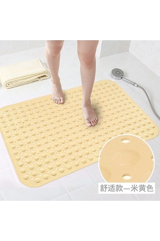 Pazly Banyo Kaymaz Mat, Düşme Önleyici Yer Matı, Tuvalet Matı, Duş Odası, Otel Zemin Matı, Krem 35x70cm Rahat Stil Diğer