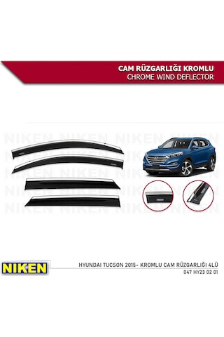 Hyundai Tucson Kromlu Cam Rüzgarlığı 4'Lü Set 2015-2020 Niken