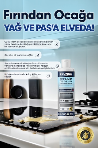 Clean Seramik Cam Ocak Yüzey Temizleyici Krem 200 Ml Tekli