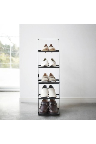 Uzun Silme Metal Ayakkabı Rafı Siyah