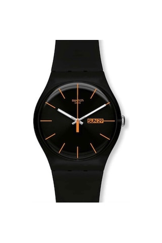 Swatch Uyumlu 19Mm Düz Siyah Silikon Kordon