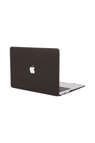 Macbook Air Kılıf 13 İnç Wood01 Eski Usb'li Model 2010-2017 A1369 A1466 İle Uyumlu Siyah