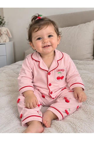 Güneş Kids Kız Bebek Pijama Takımı Açık Pembe