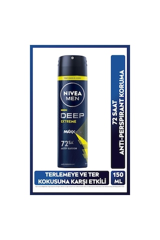 Nivea Men Deep Extreme Maxxtech 72 Saat Erkek Sprey Deodorant 150 ML