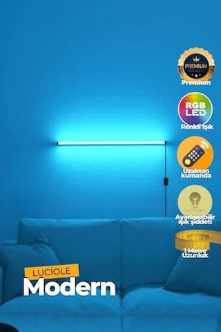 Led Köşe Abajur Aplik Lambader Lamba Işık Uzaktan Kumandalı 16 Renk 4 Animasyon Yapışkanlı Enerji Sınıfı A Açık Gri