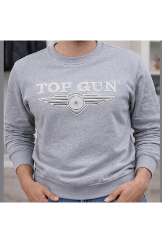 Top Gun Nakıslı Sweat Grı Gri