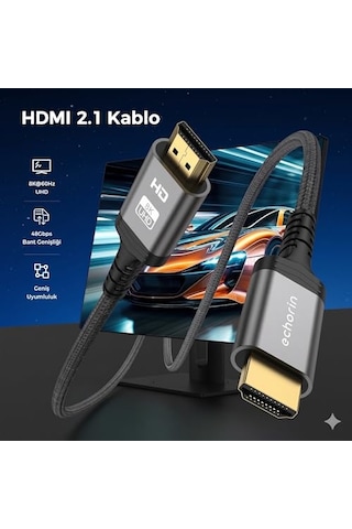 Metre Hdmı 2.1 Kablo 8k 60hz 4k 120hz 48gbıt S Yüksek Hızlı Hdmı Kablo Tv Ps5 Ps4 Xbox Series X Monitör İle Uyumlu